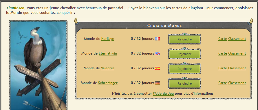 EternalKingdom - world selection