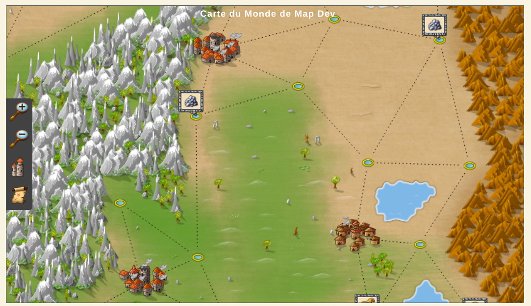 Mapa del mundo de Kingdom con diferentes tipos de casas